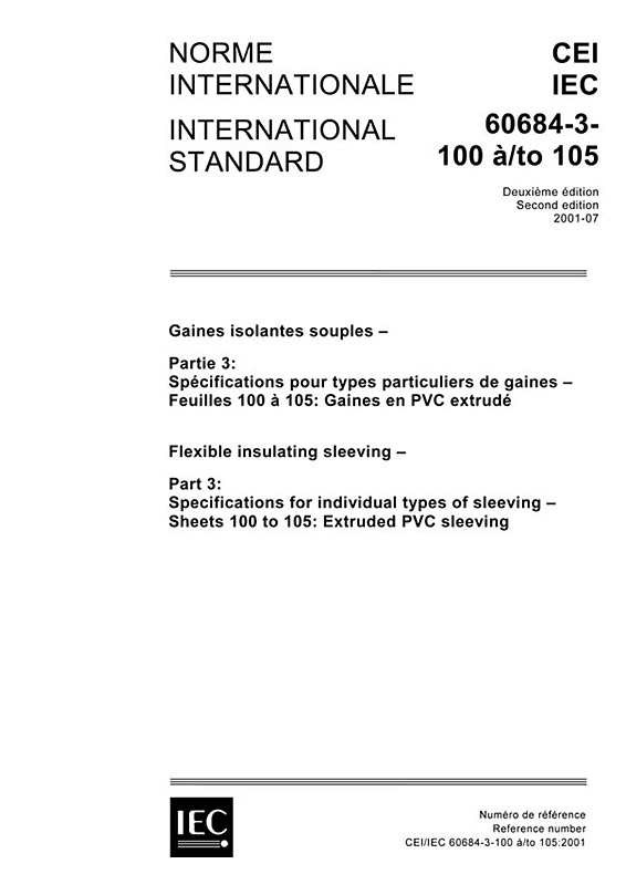 Cover IEC 60684-3-100:2001